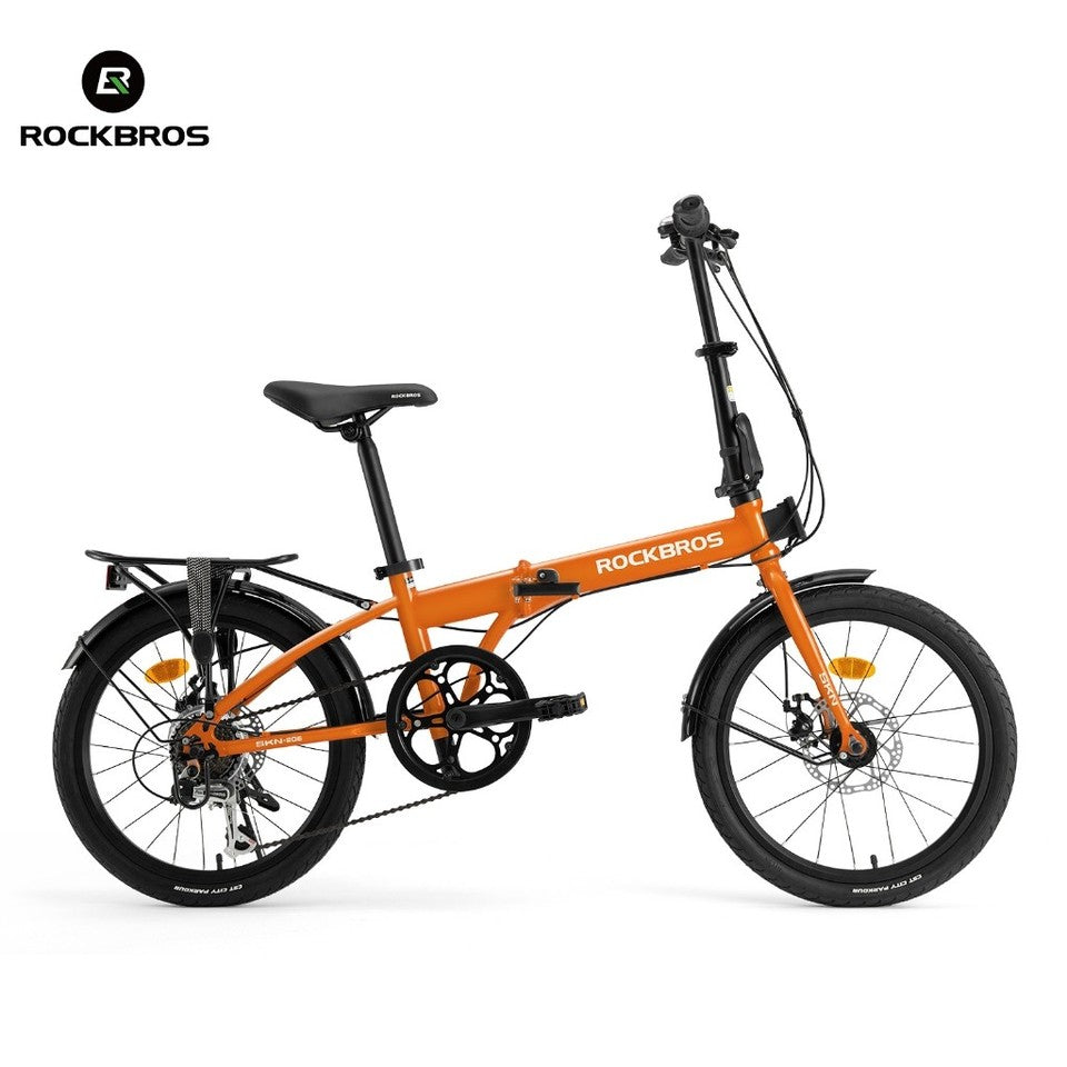 ROCKBROS SKN 20"7-Speed Folding City Bike Steel Frame with Rear Rack Commuter