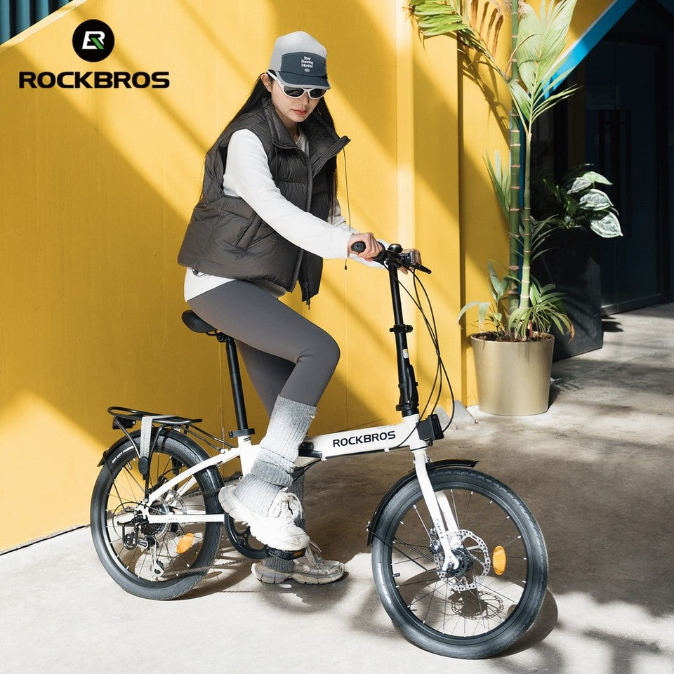 ROCKBROS SKN 20"7-Speed Folding City Bike Steel Frame with Rear Rack Commuter