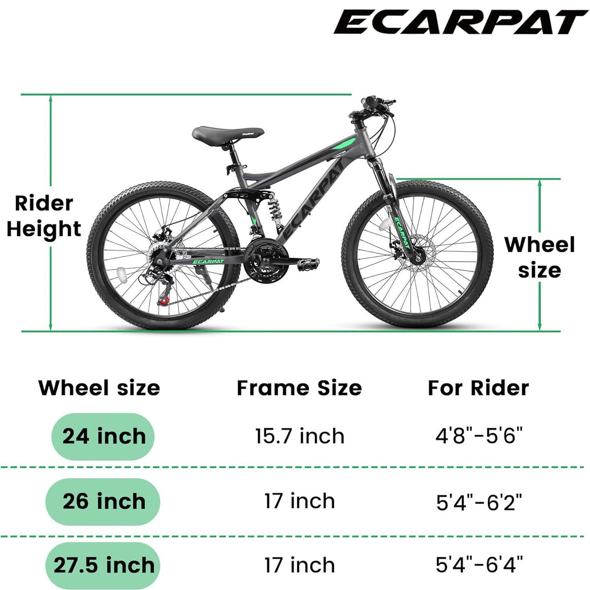 Mountain Bike 24/26/27.5 Inch Full Suspension 21-Speed Dual Disc Brake Men Women