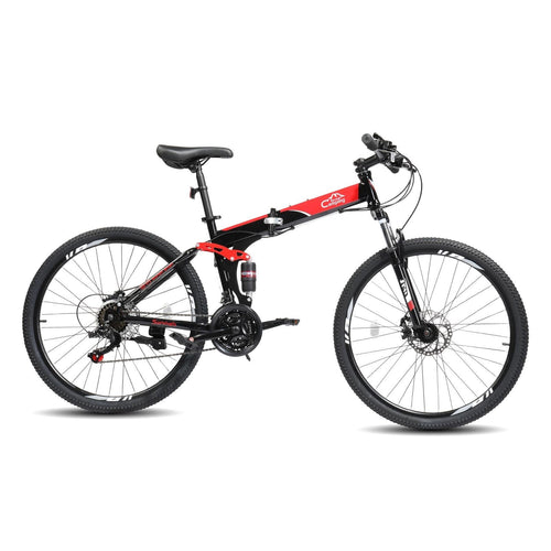 Folding Mountain Bike Full Suspension 26" 21 Speeds Bicycle for Adult Men Women